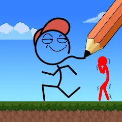 Draw 2 Play -stickman puzzle Tiktok ads