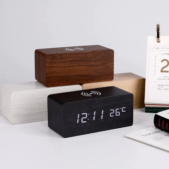 LED Digital Wooden Alarm