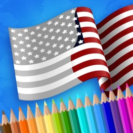 Coloring: flag & football logo Tiktok ads