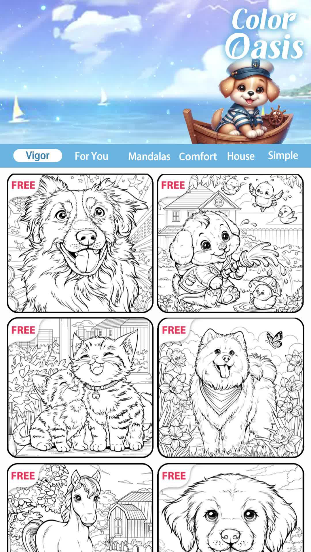 Free coloring game, calm and relax your brain