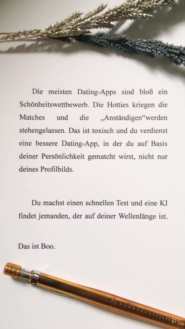 Lass Boo dein perfektes Match finden!