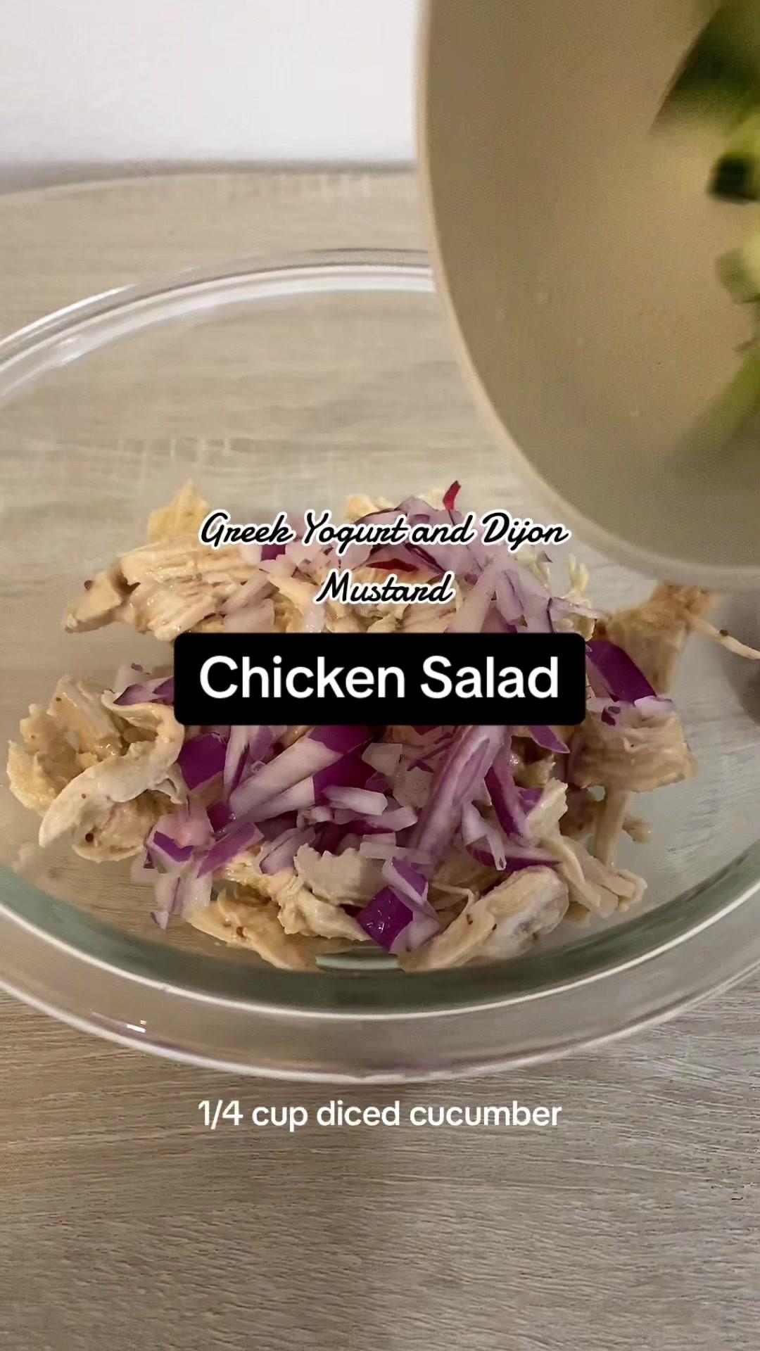 This lightened greek yogurt ans dijon mustard chicken salad is one of my current favorites 😍 Packed with protein, fiber, and micronutrients 🥦🥕 recipe serves two #easymeal #5minutemeal #greekyogurtchickensalad #dietitiansoftiktok #healthyeating #balancedmeal #dietitianrecommendations #healthyeatinghabits #cronometer
