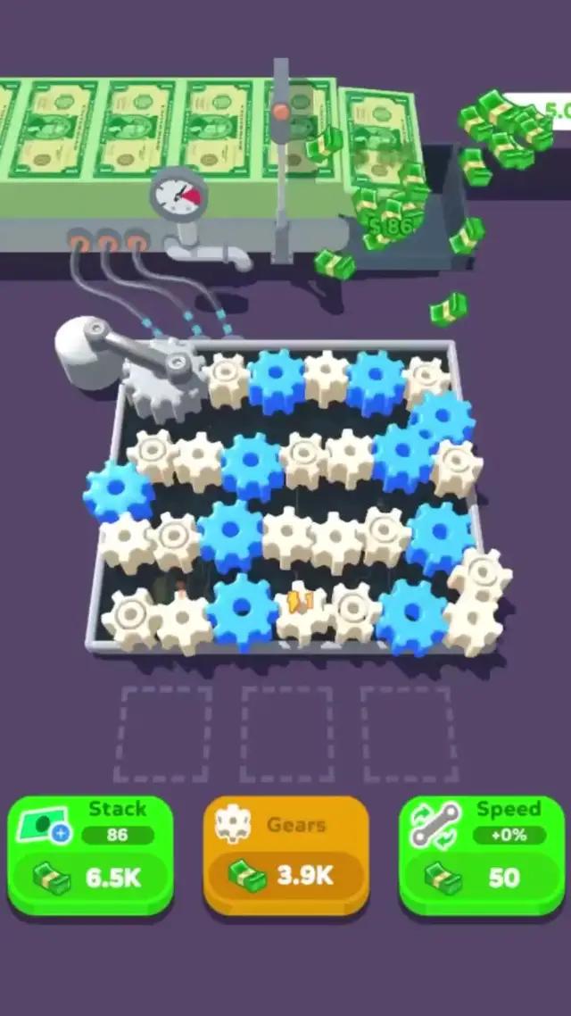 Merge gears to upgrade them and gain more.