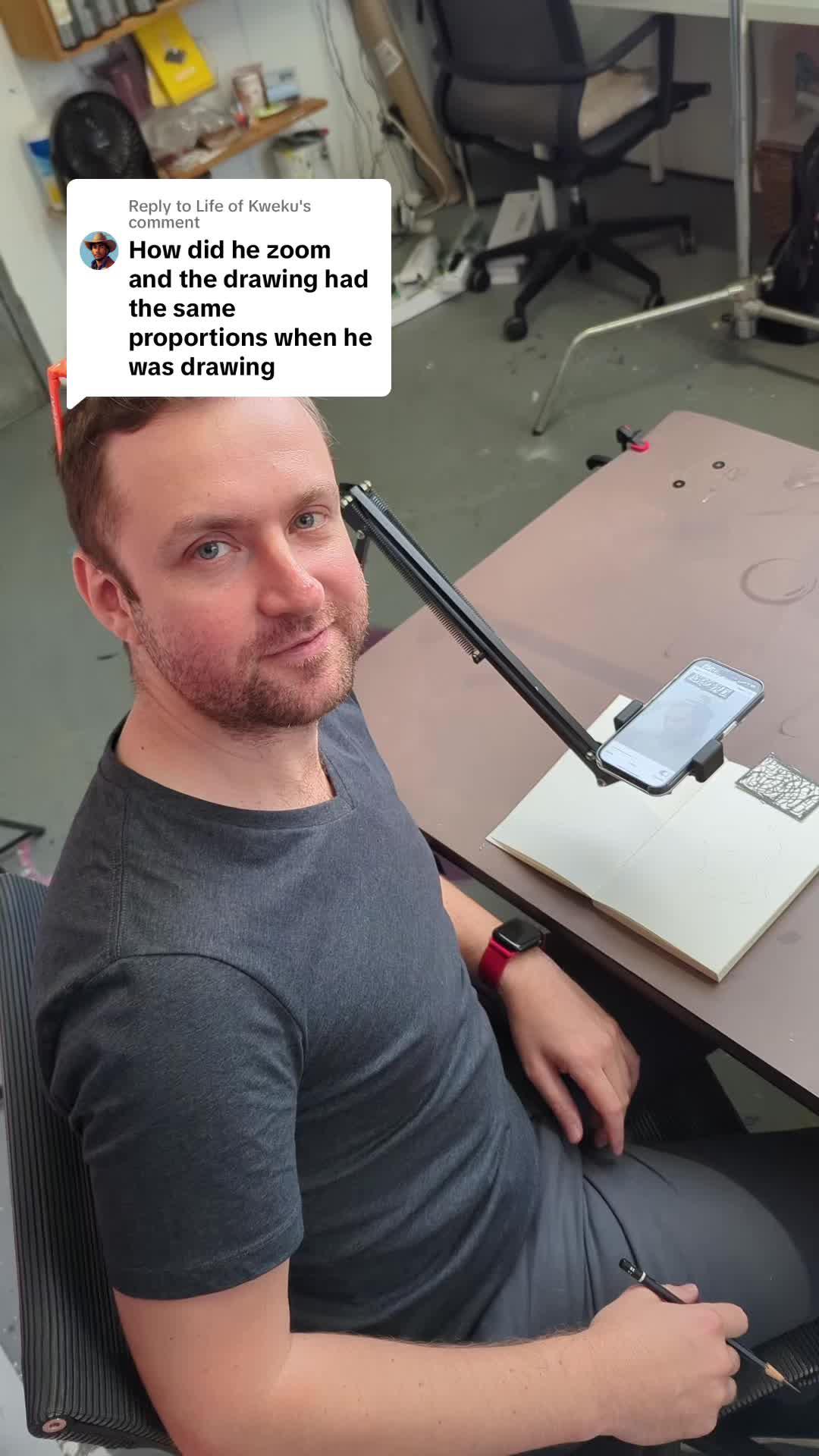 Replying to @Life of Kweku A lot of people have asked this so im posting a video. What’s awesome about this app (Da Vinci Eye: AR Art Projector) over something like a projector or a light box…  is that you can zoom in and out to draw fine details on my paper. It keeps everything in proportion because it’s using AR! I can zoom in and out as much as I want and everything stays aligned. The overlay image is locked in place over the lines I’m drawing because of the AR marker. You can draw or paint tiny details, and use the app the loke a mahnifying glass 😃 #arthacks #iphonetricks #drawingtutorial #augmentedreality