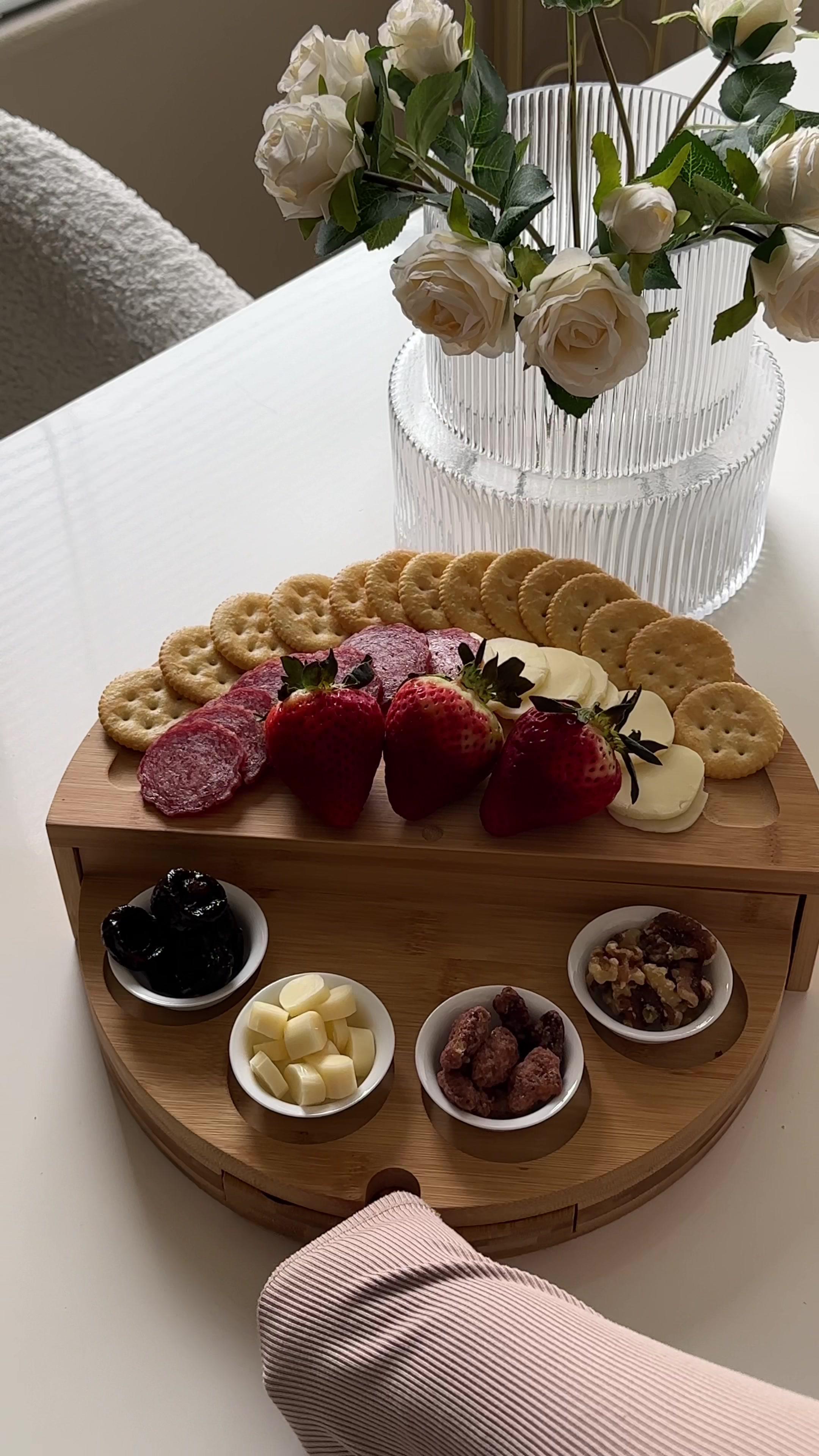 Savoring the simple pleasures with this stunning charcuterie board from Temu. Who else loves a night in with delicious eats? #charcuterie #temufinds  #affordablefinds #kitchenmusthaves #asmr #partyplatter #gatheringessentials