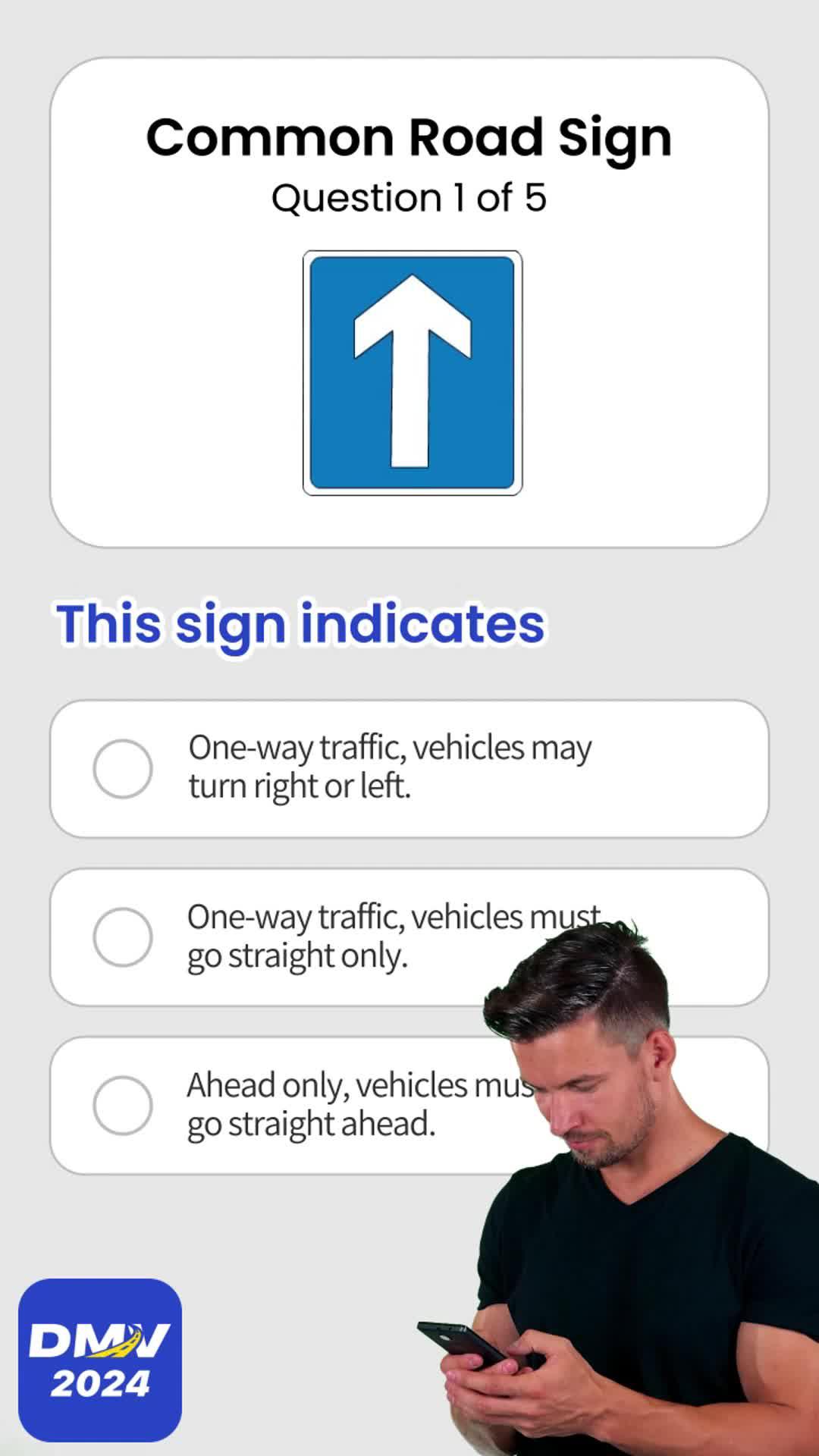 DMV knowledge tests for a driver's license including DMV, CDL and Motorcycle.