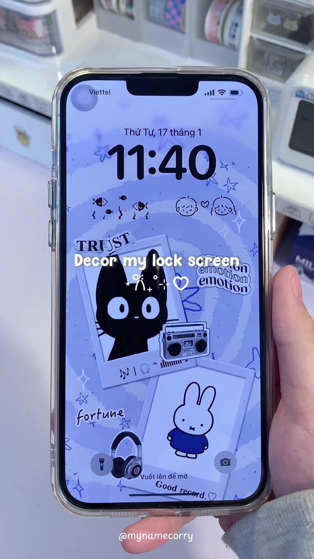 lâu lâu đổi giao diện cái trông mới mẻ hẳn ☁️🌷🦢🎀 @Mico-Aesthetic Screen Maker  #decor #lockscreenwidget #fypシ ##micowidget##wallpaper