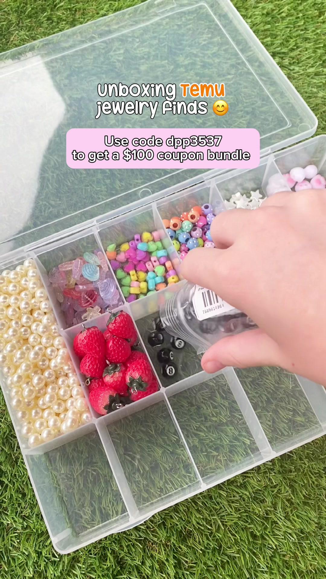 Can’t wait to test all these beads out! 😍 L1nk in bi0 or c0de dpp3537 to get a $100 coupon bundle @Temu Australia #temuau #temufinds #temuhaul #unboxing #fyp #foryou