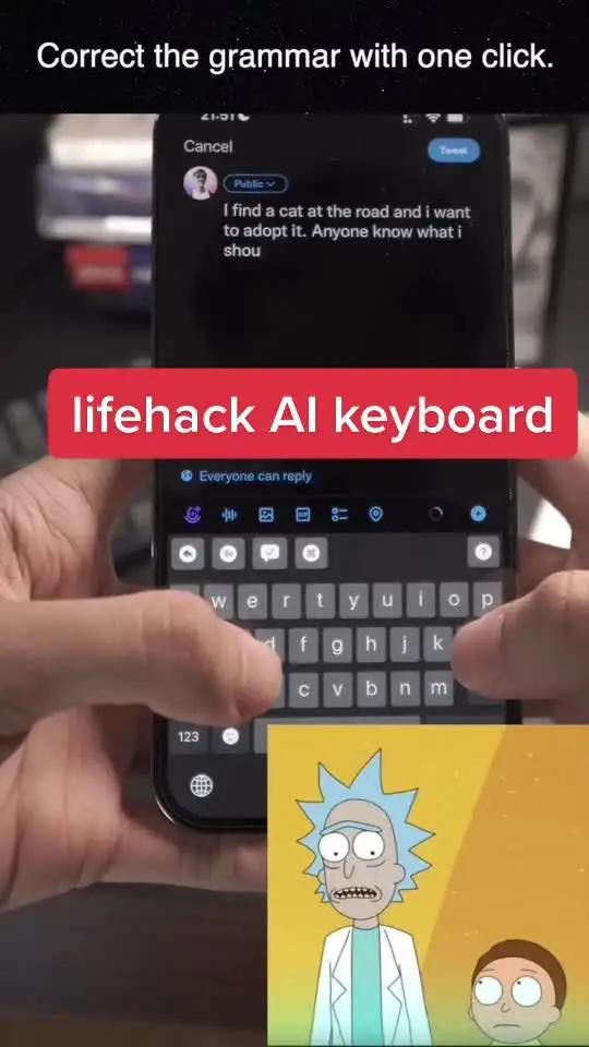 Pro tip to make life easierrrrrrrrr with AI-powered keyboard #productivity #lifehack #lifehacks #ai #got3 #chatgpt #iosapp #fyp 