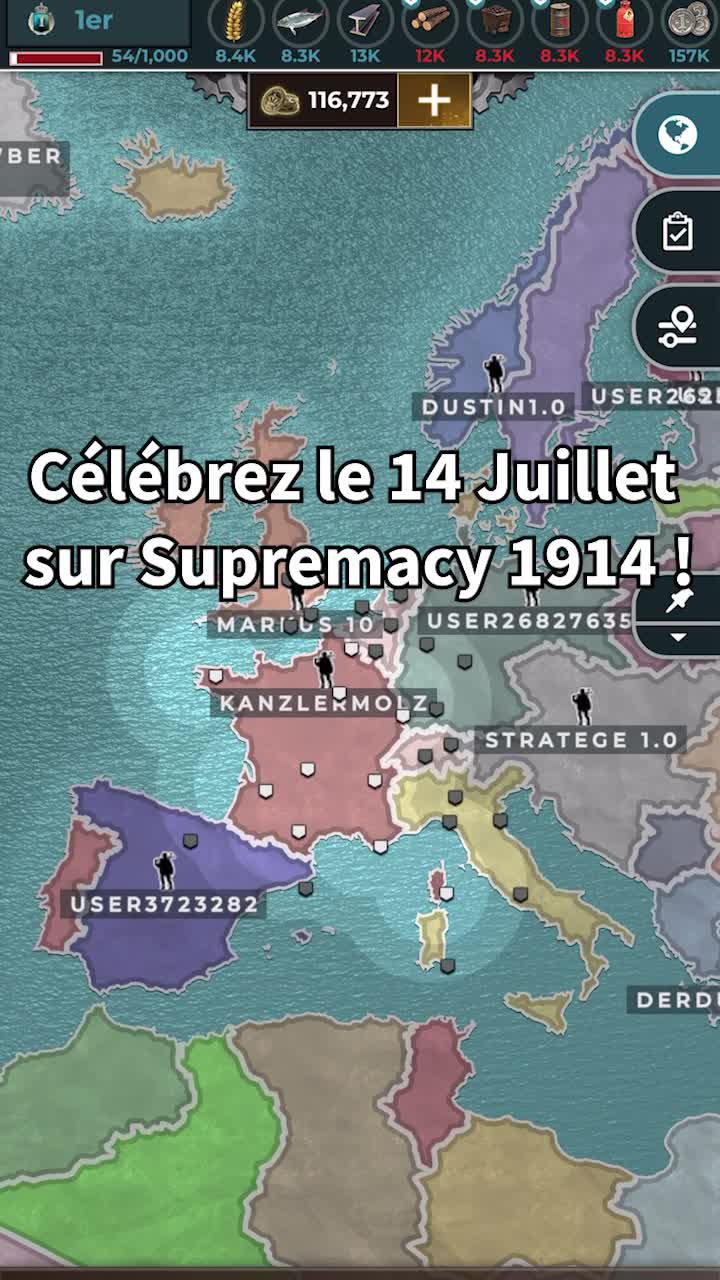 Célébrez le 14 Juillet sur Supremacy 1914 ! #supremacy1914 #strategygames #seit4tagen #bytro