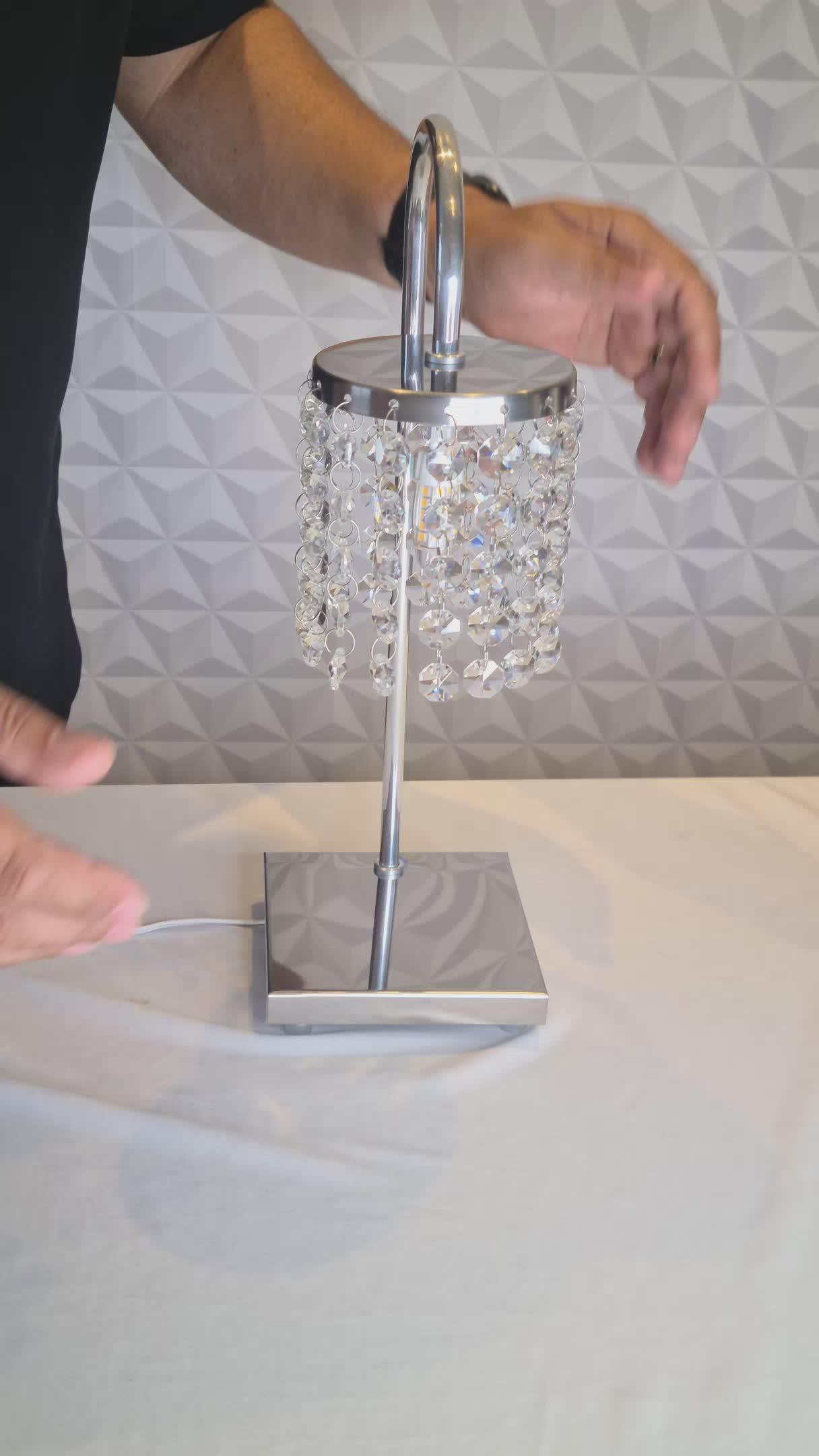 Abajur De Mesa Crystal Modelo Redondopr Lâmpada Brinde