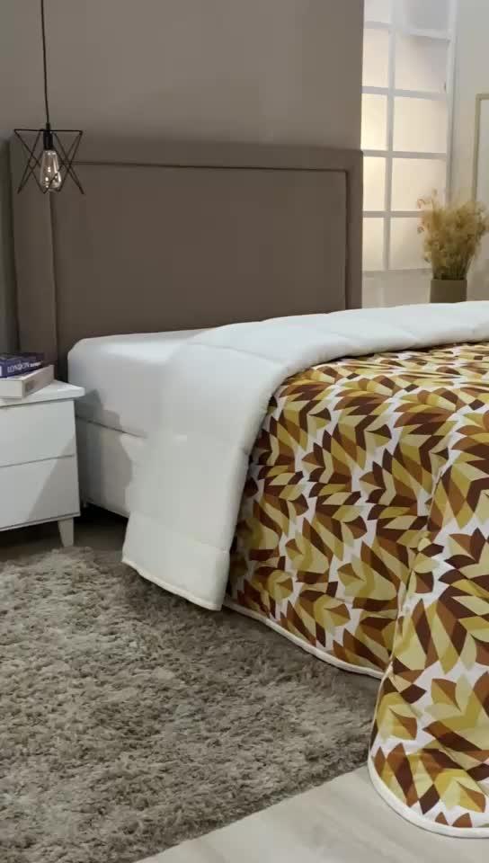 Edredom Queen Malha 100% Algodão Fio Penteado C/ Víes Barato