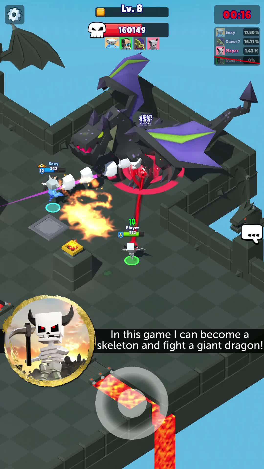 Compete with other players hunting monsters. Will you be the last warrior standing?