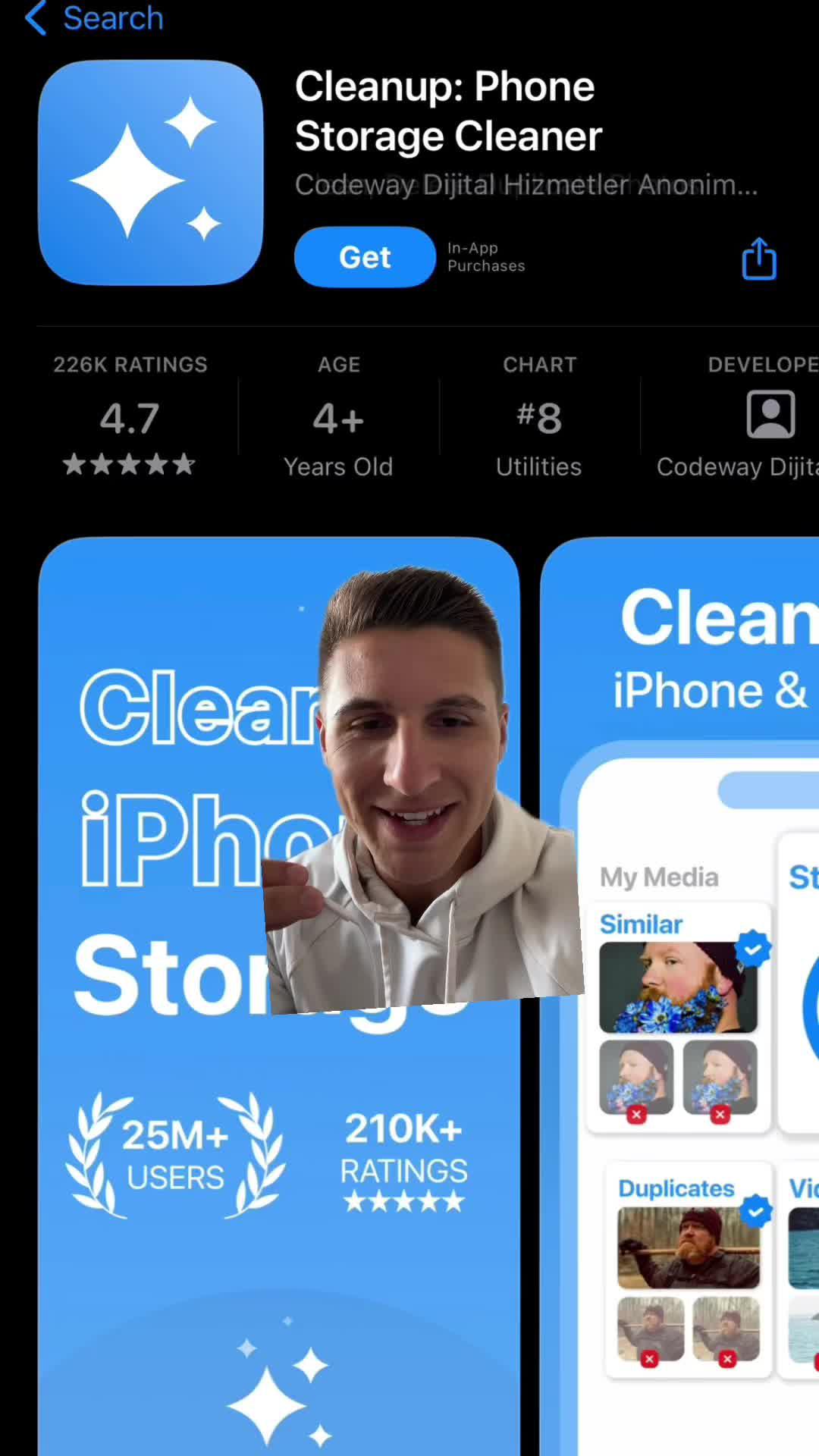 Free up iphone storage in seconds with Cleanup