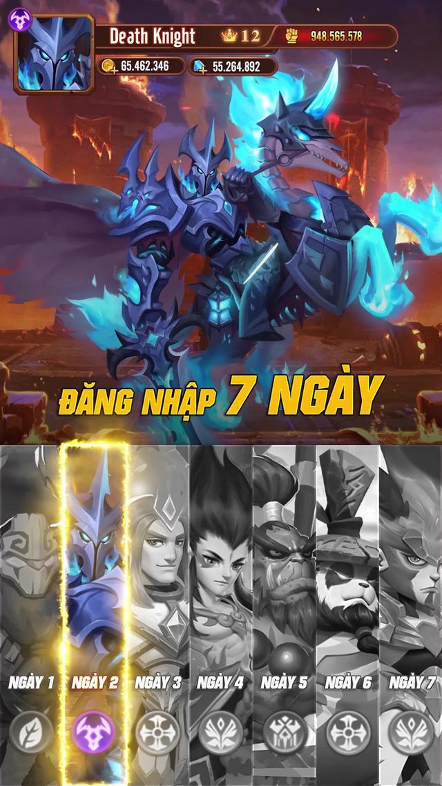 Đăng nhập hằng ngày, quà chất như núi, chỉ có ở Vệ Thần Arena 🤩 #HeroAFK #IdleRPG #vethan #gameafk #cmnonline #camnanggamethu #xuhuong #fyp #trending