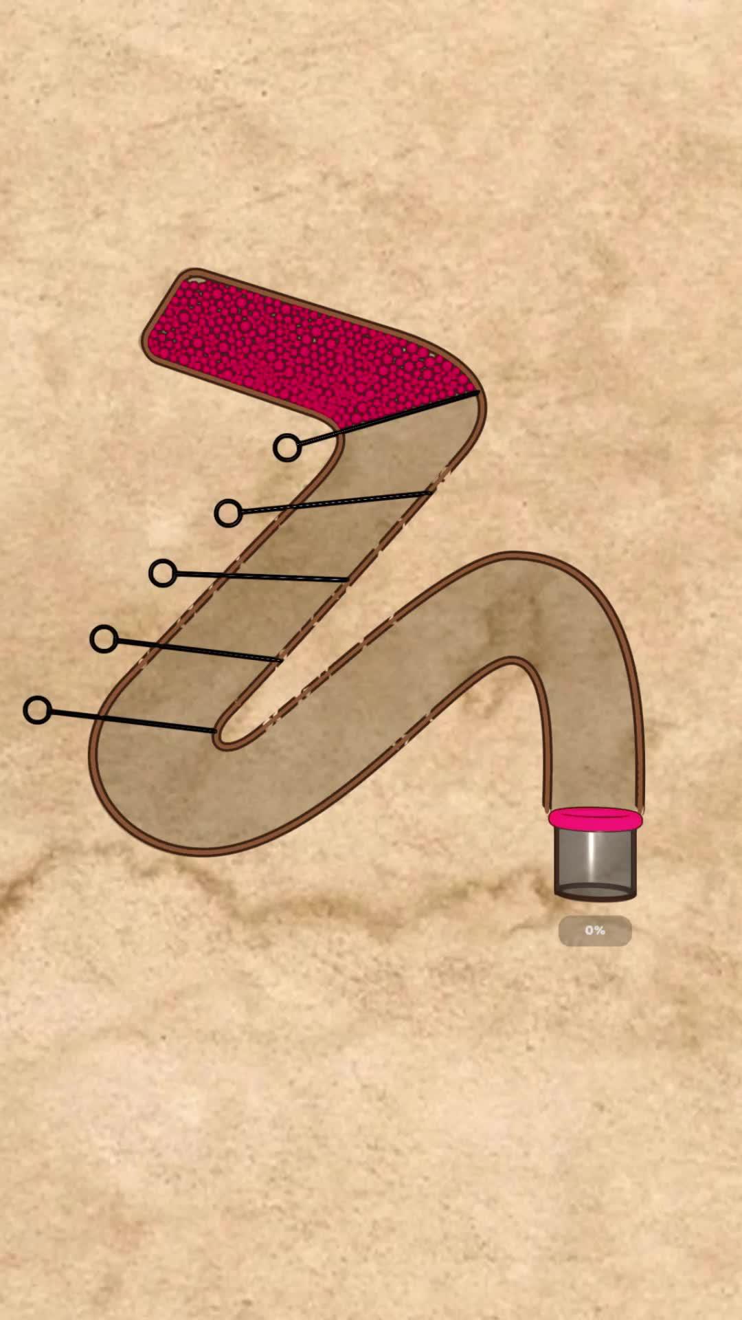 Release the pin to drop balls.