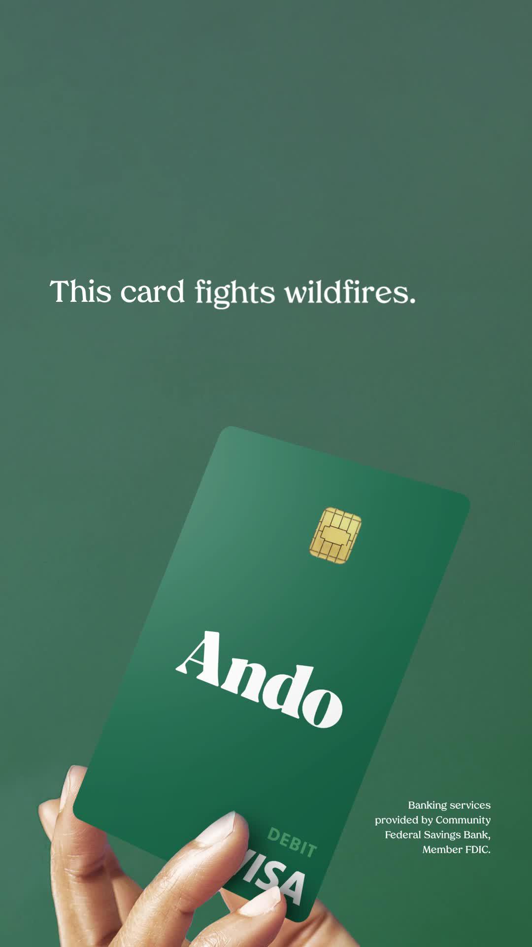 Introducing a card that fights wildfires, prevents hurricanes, and buys lattes. #sustainablebanking #climatechange #climatecrisis#sustainability