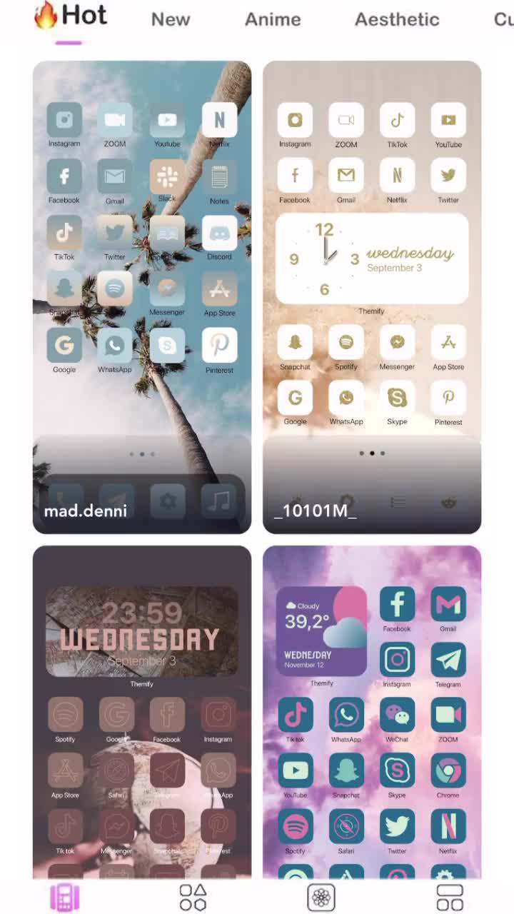 Create your own personalizations of lock screen styles, widget, app icons and wallpapers