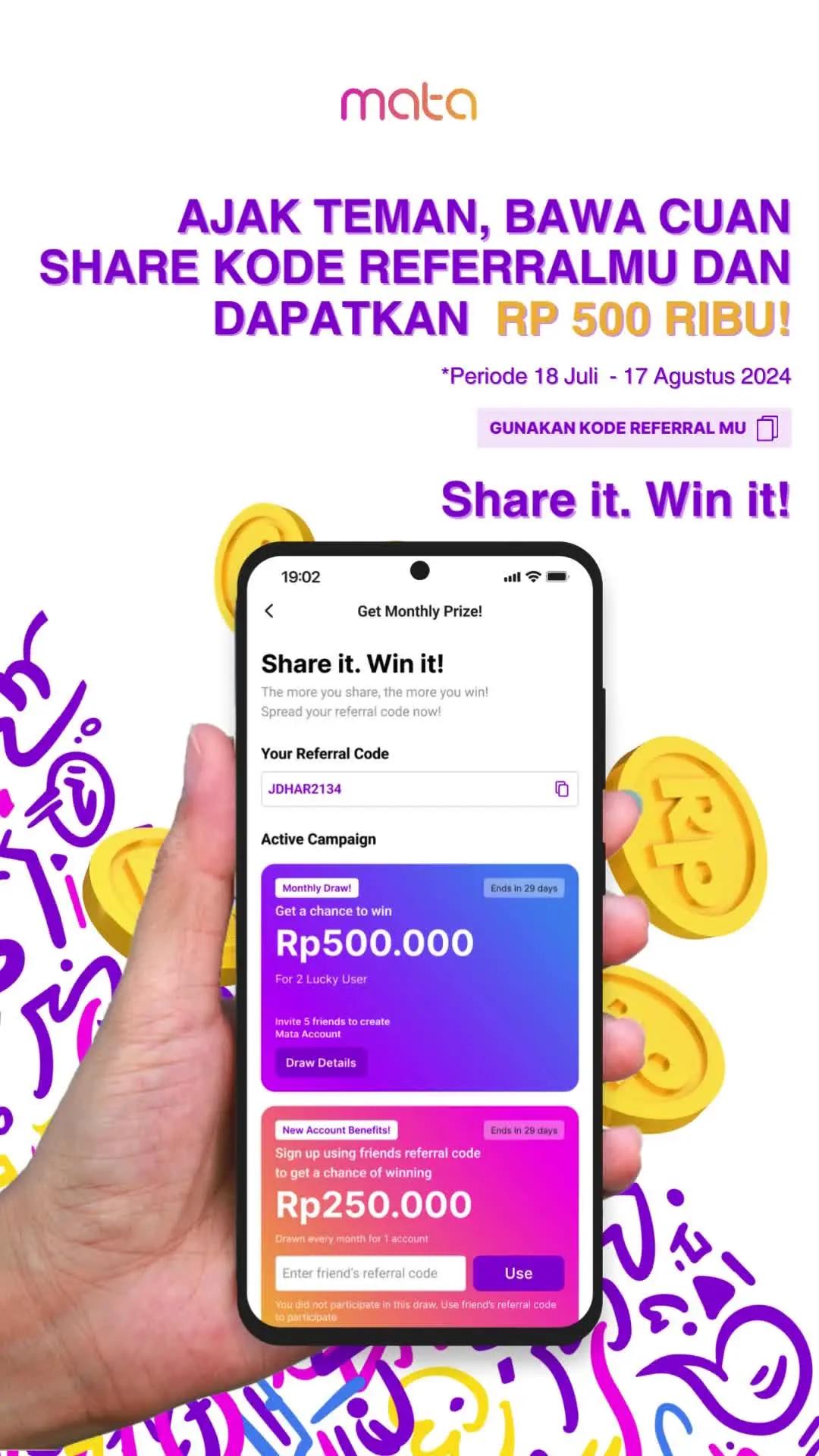 Dapat cuan lewat undangan teman? Yuk ikutan program referral dari MATA! Ajak temanmu download aplikasi MATA Today dan dapatkan cuannya!  *Setelah berhasil download dan membuat akun, dimohon untuk konfirmasi dengan memberi komentar pada postingan ini ya! (Bersifat Wajib) #tren #review #trending #fyp #viralvideo #fypage #fypシ #edutok #edukasi #campaign #giveaway #GA #hadiah #lomba 