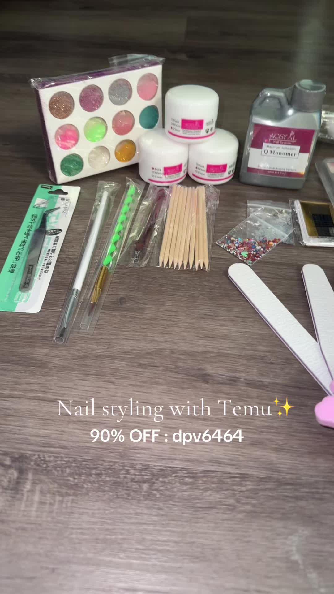 Im sure we all wanted to practice nails before, but this kit literally has everything 💓, Watch me do a full set in Prt 2? USE THIS CODE; dpv6464 in #temu search bar for 90% off! 🔗 in bi0!📦🧡 #fyp #nails #nailtips #temuhaul #temufinds #temumethod #temucodes #temudealcode #viral #trending  🫶🏽 Bio 🎁🔍TEMU nailstyling tools 90%off code: dpv6464 https://temu.to/m/unxguu3sqm2