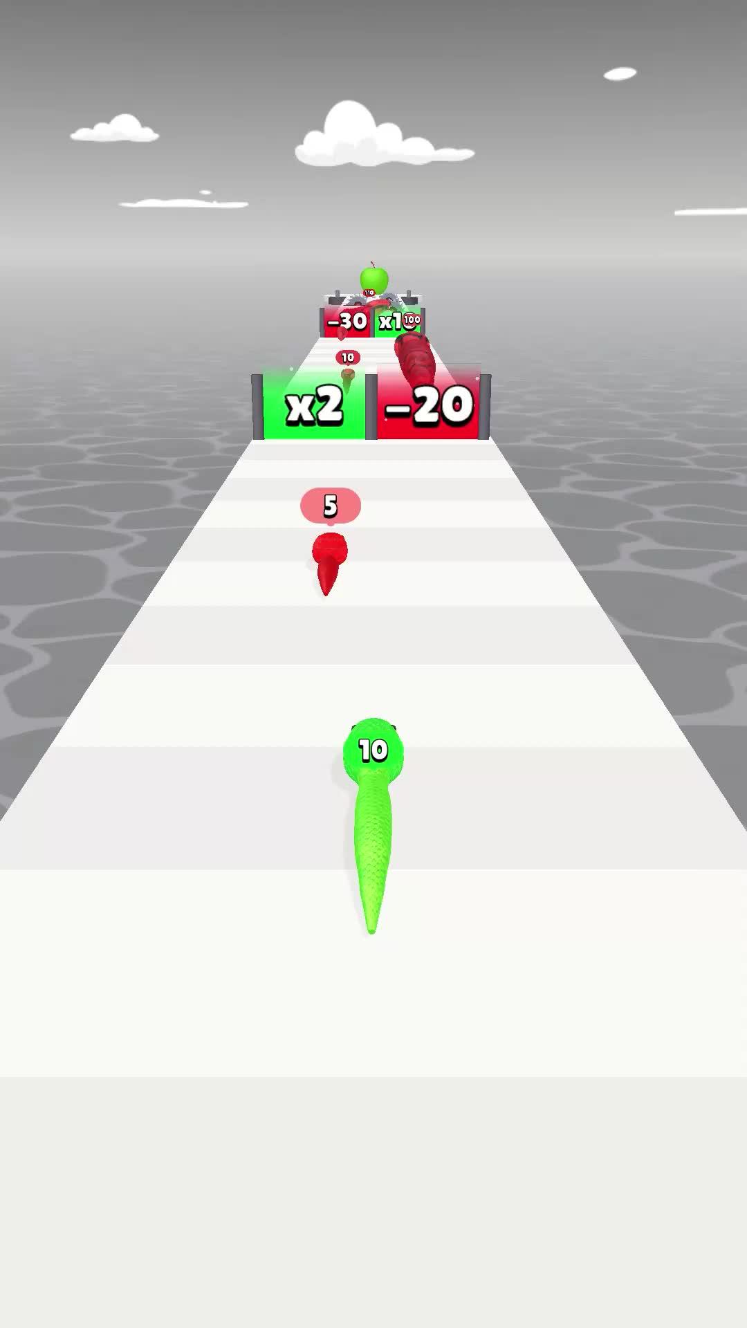 Try to reach the end whole, make the biggest snake