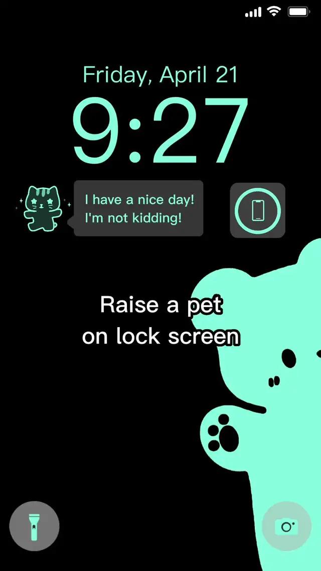 Raise a pet on lock screen!