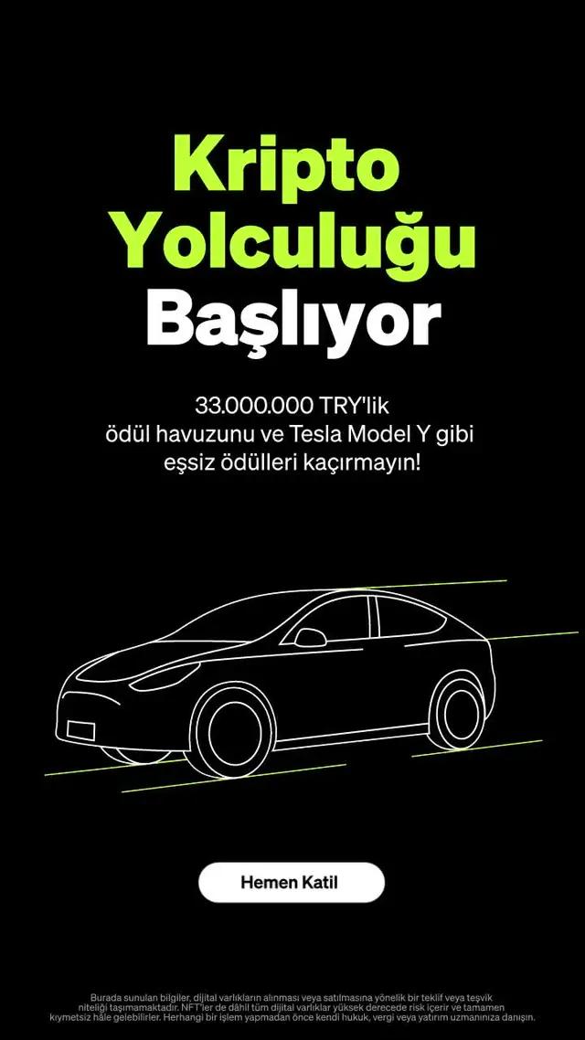 33.000.000 TRY'lik ödül havuzunu ve Tesla Model y gibi eşsiz ödülleri kaçırmayın!