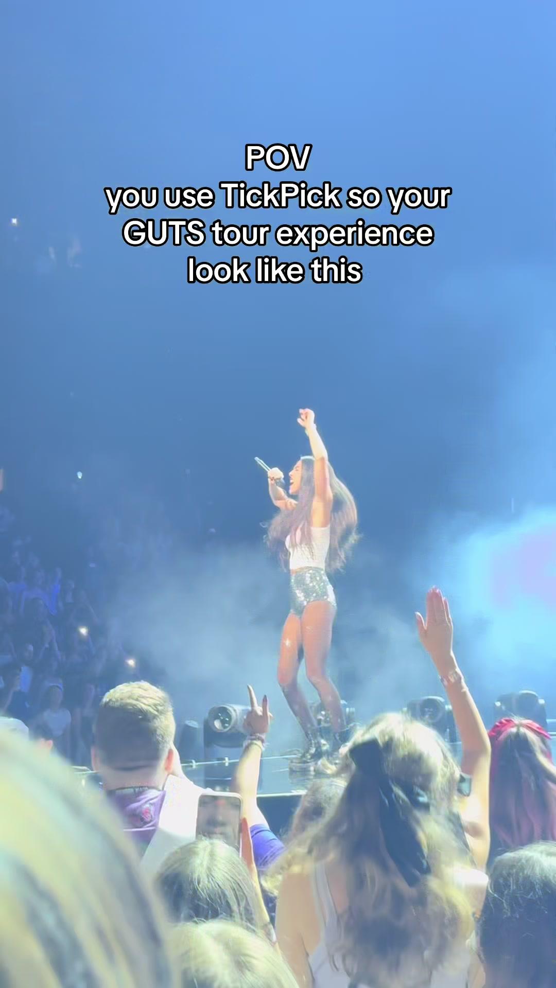 can’t beat these tickets 💜🪩 thanks @TickPick for another amazing concert experience 😍 #tickpick #oliviarodrigo #gutstour #gutstouroliviarodrigo