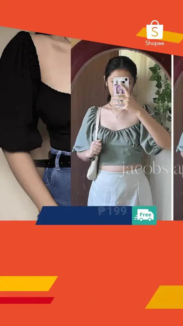 Nabi Puff Sleeves Crop Top