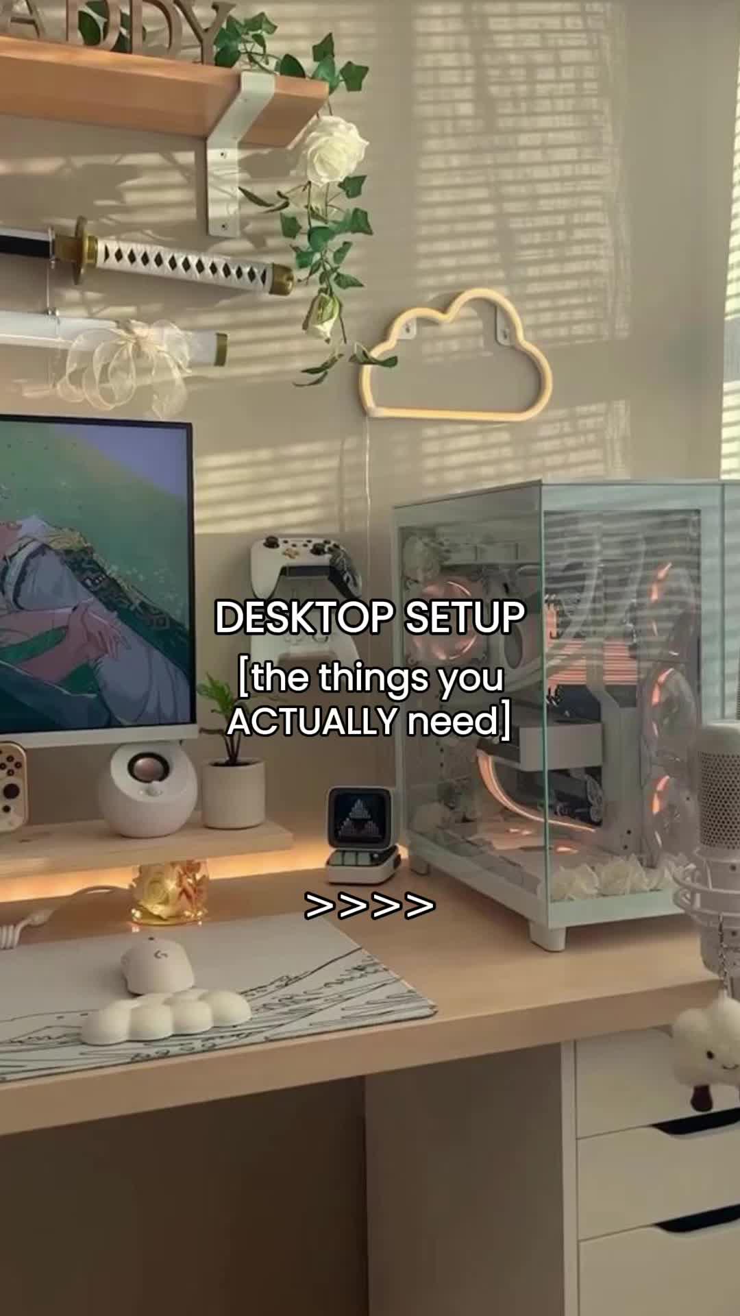 desk setup. the things you ACTUALLY need #gamingsetup #setup #desksetup #wfhsetup #temu #temuhaul