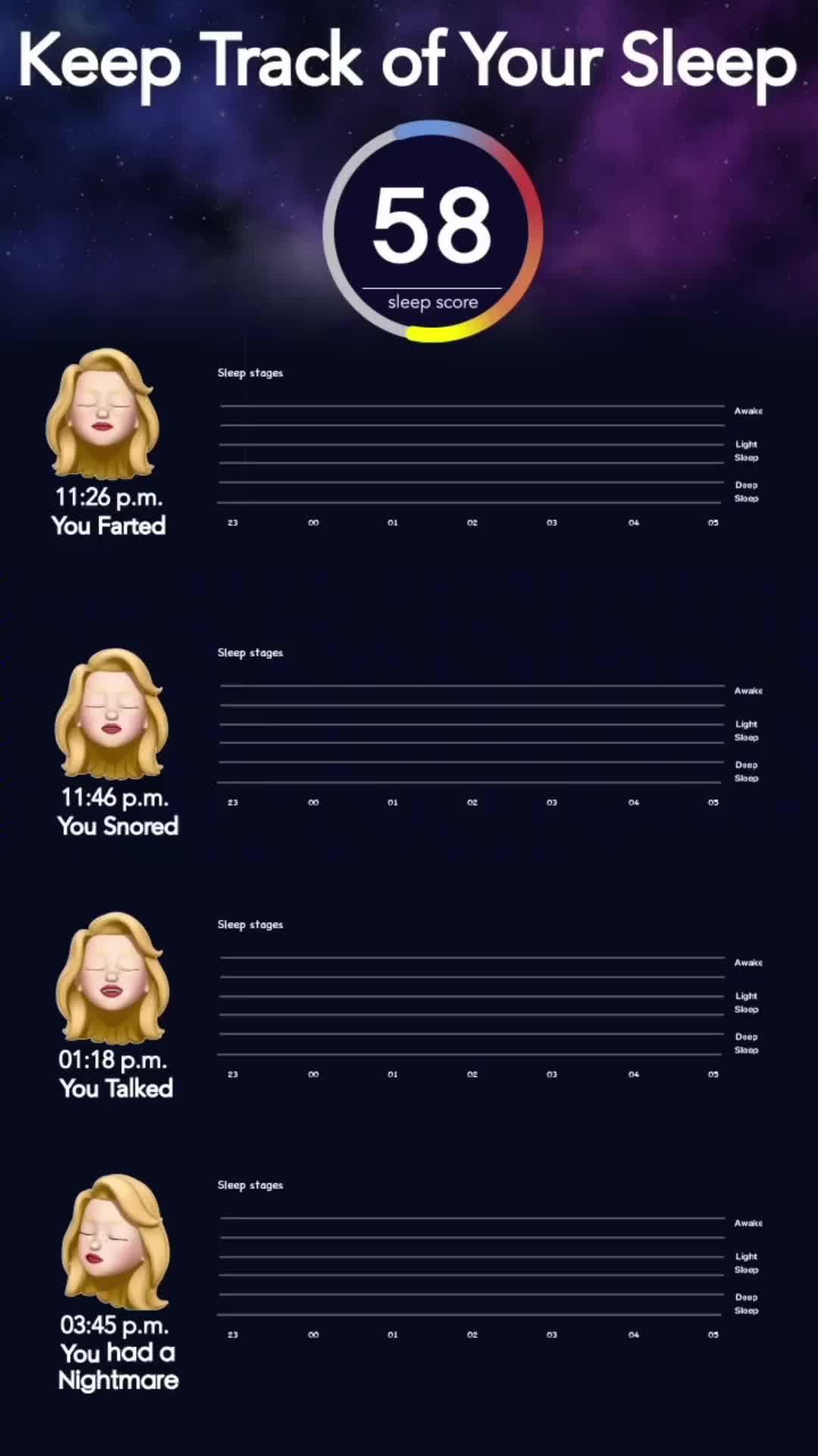 Get a good night’s sleep and learn your patterns with Sleep Tracker.