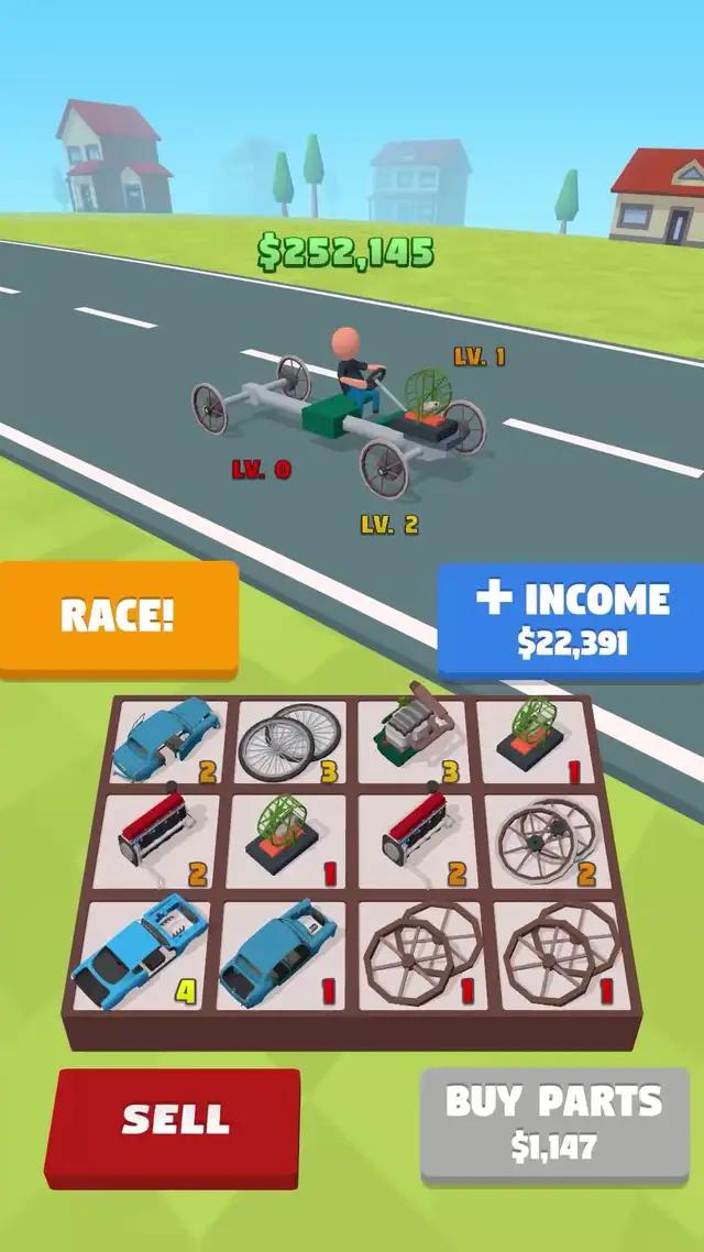 Merge your car and win the race!