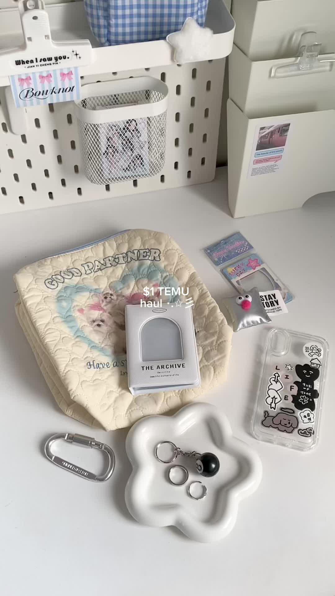 ᯓ★ Hude temu haul pt.4 kpop finds at temu so cuteee  ⊹₊ ⋆ C0de: dnh7744 or 🔗 in bi0 for 95% off on TEMU (app new users only with qualifying orders)  - - - #temuhaul #temufinds #Phonecase #haul #unboxing #aesthetic #kpop #illit #desksetup #kpoproom #pinterest #acubi #acubiaesthetic #fypシ #temu #inspired #jewelry #newjeans #pouchbag