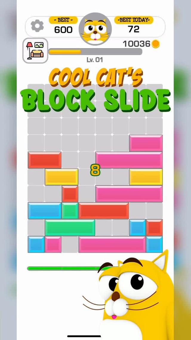 Cool Cat's Block Slide game. Play now!