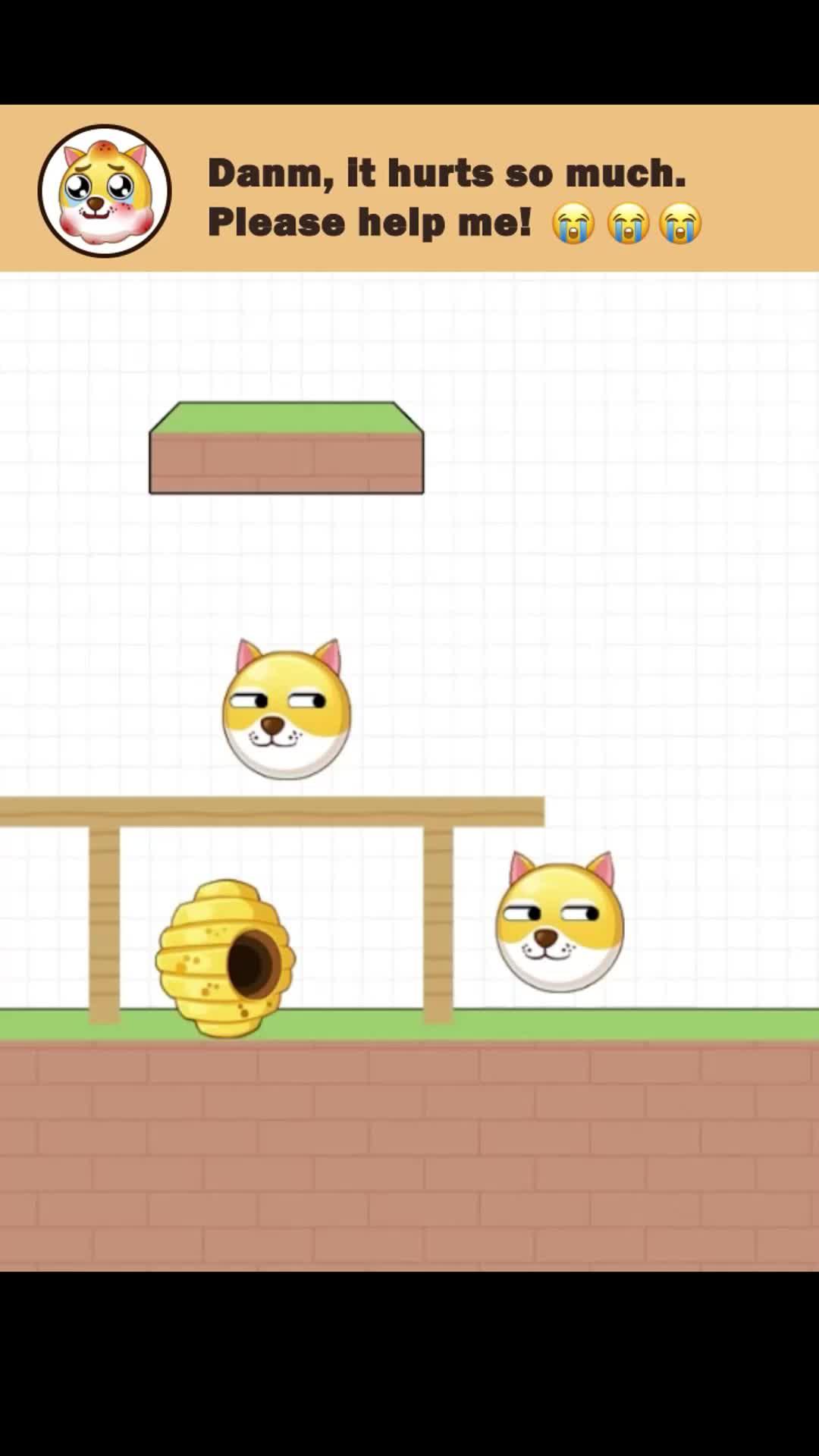 My dear!could you help those cute doge escape from the bees