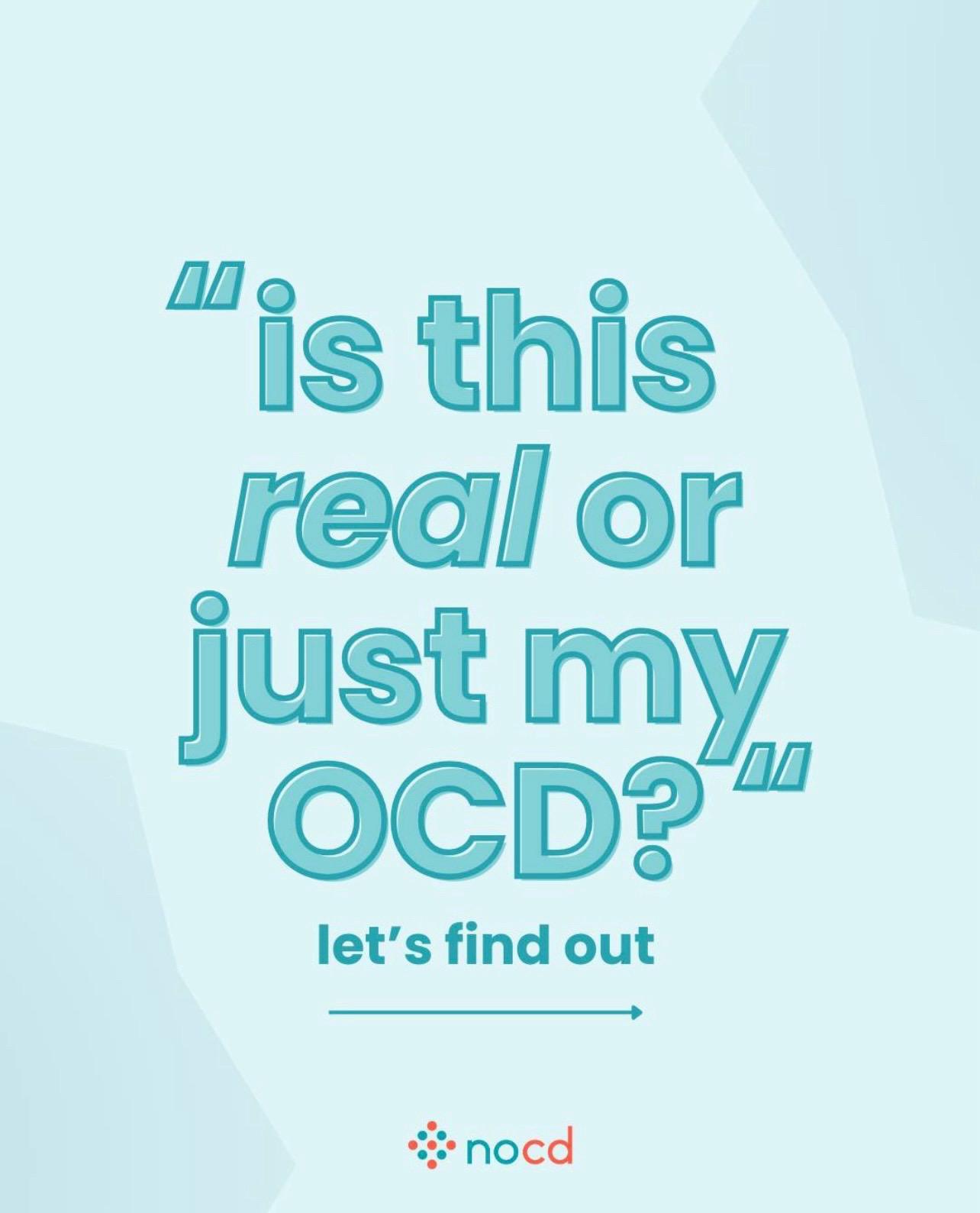 Sometimes it can be hard to tell if something is OCD or 'real.' But did you know that trying to figure this out can also be OCD in itself, and that spending lots of time trying to be absolutely sure about something being OCD can become compulsive? Regardless of that, sometimes it can be helpful to recognize when a worry is related to OCD, and here are some common experiences that can help you figure it out. It's important to remember that your worry doesn't have to meet all these criteria to be OCD, and OCD symptoms can vary depending on the person - this is not a diagnostic tool, but rather a way to stay more mindful of when our brain is trying to pull us into an OCD loop.