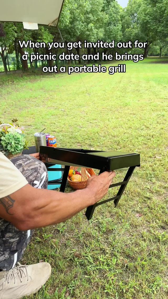 Grill masters, get fired up. Score a Portable Folding Charcoal Grill, Compact and ready for any adventure.🔎 Search dnh2426 on Temu for this amazing product! #Temu #TemuFinds