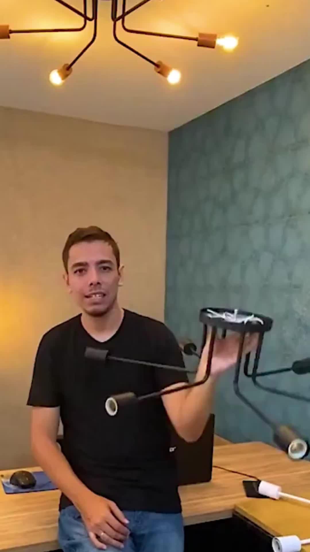 Lustre Luminária Sputnik 6 Braços Quarto Sala Cozinha