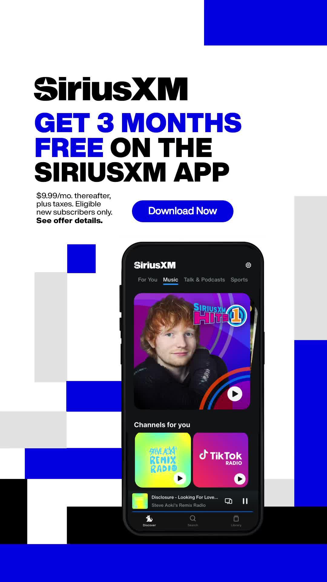 Enjoy ad-free music and discover new favourites on expertly-curated channels by genre, decade & mood