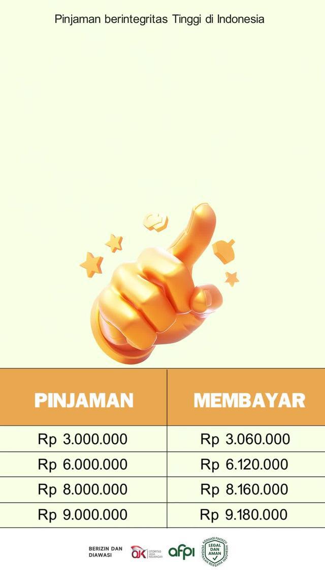 Melayani pinjaman mulai dari 1 juta - 10 juta.