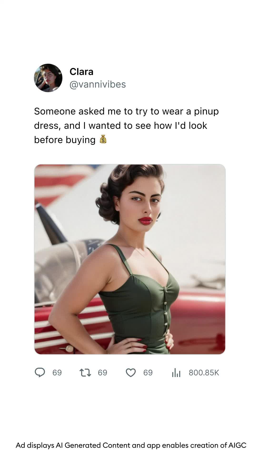 pretty hawtttt! sorry not sorry #remini #pinup #vintage #aiphotos