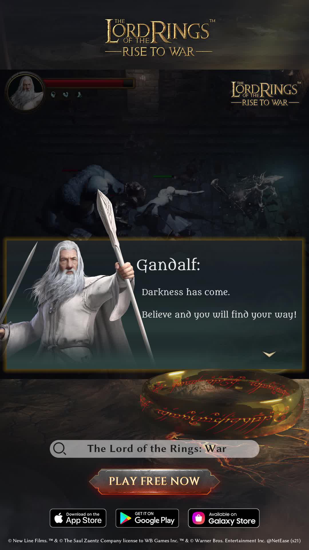 Officially licensed The Lord of the Rings strategy mobile game. Play for free today!