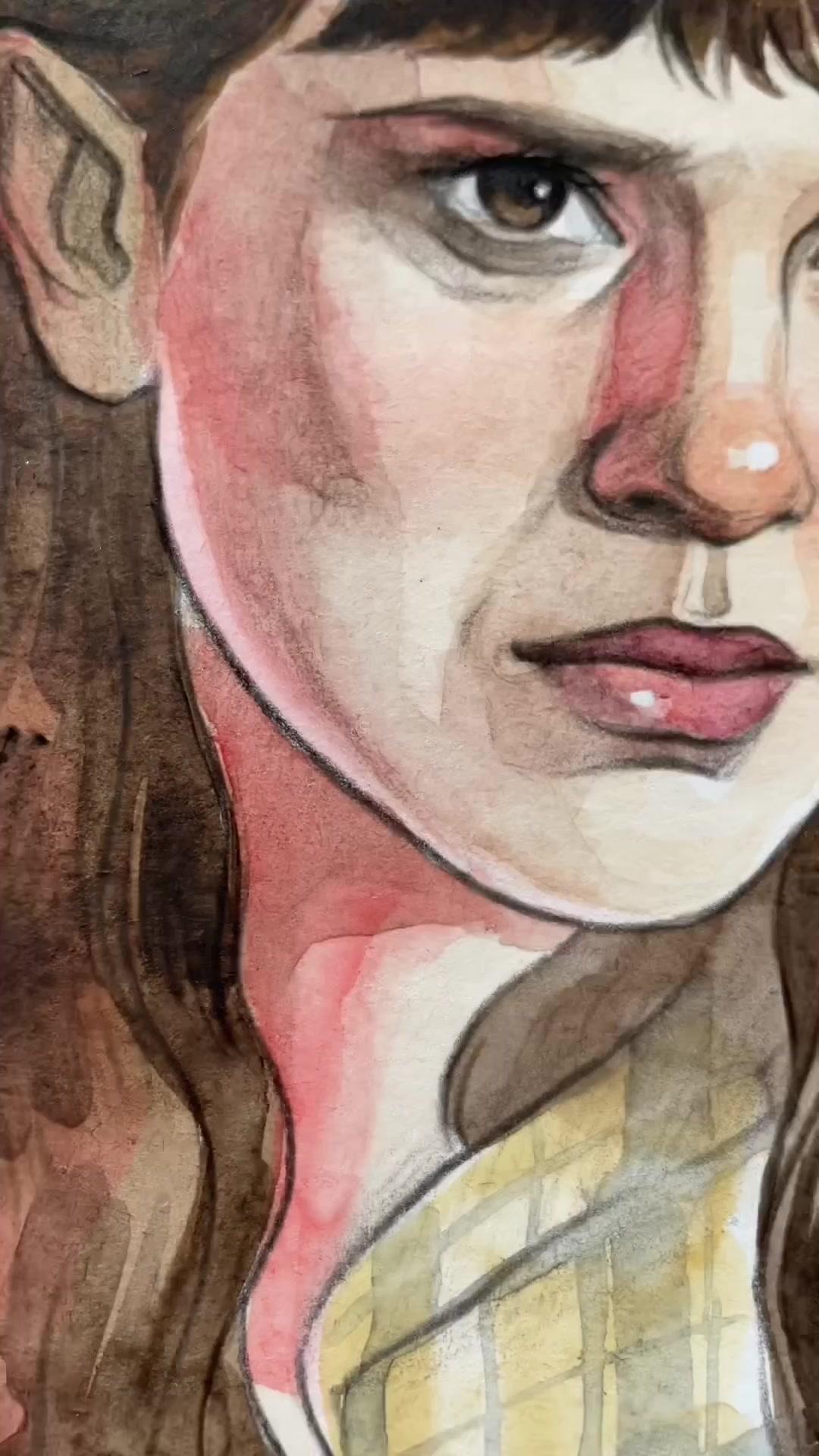 Hey friends🤩 What do you think about the new season of #StrangerThings ?  Let's #draw #MillieBobbyBrown with #augmentedreality ✏️ #Sketchar #art #draw #11 #Elleven #MillieBobbyBrownPortrait #StrangerThings4 #StrangerThingsart #fypart