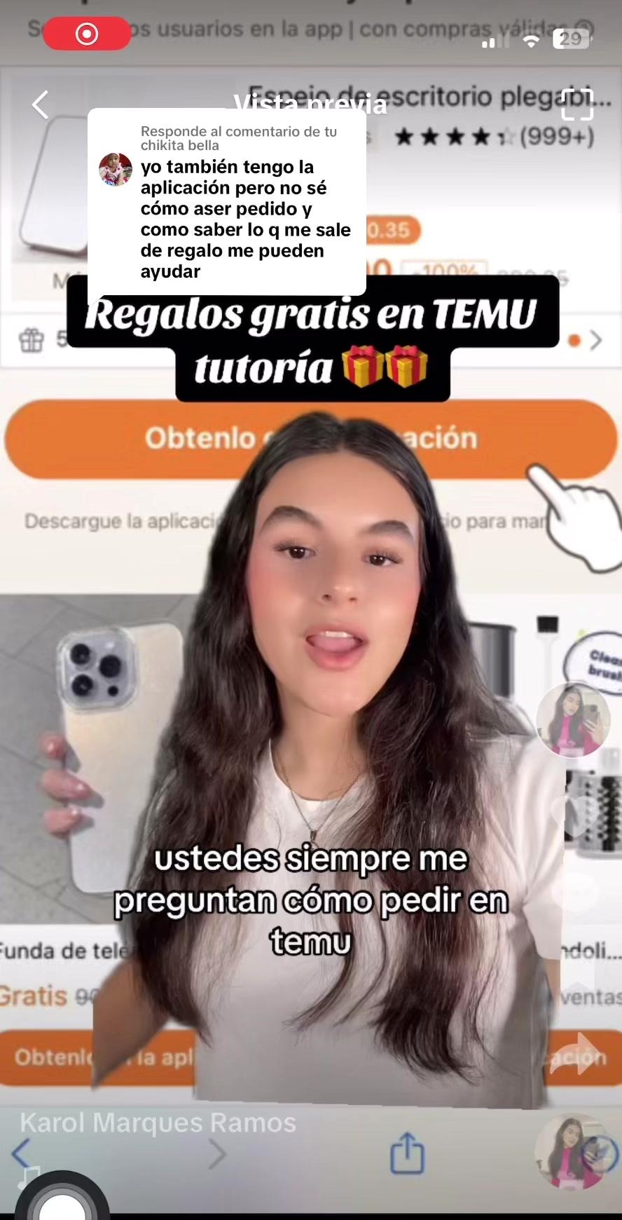 Respuesta a @tu chikita bella tutorial de como pedir sus cosas en TEMU🤌🏻 usa mi código dpm8275 en el buscador de #temu para obtener articulos GRATIS (nuevos usuarios en la app con pedidos validos) #temu #temuhaul #temufinds #regalo #fyp #parati