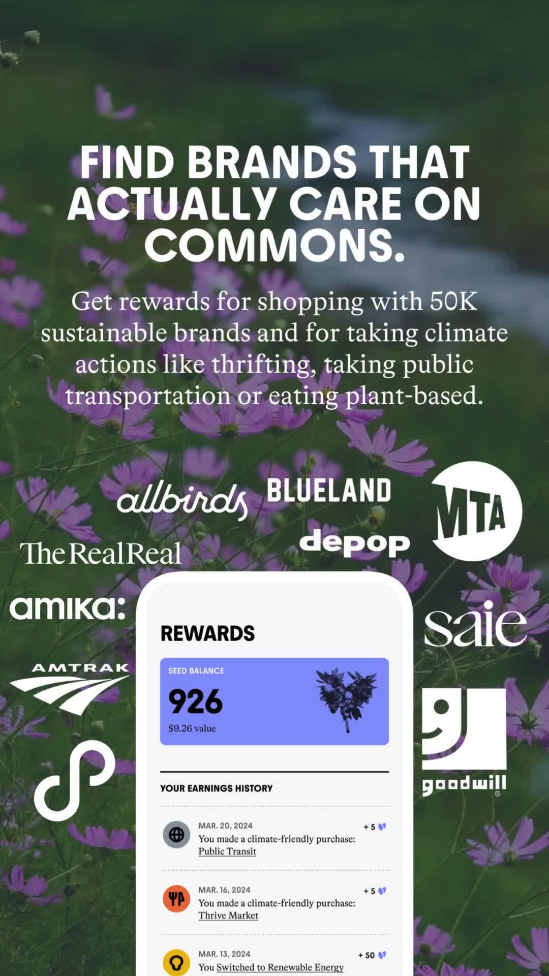Earn rewards when you spend sustainably
