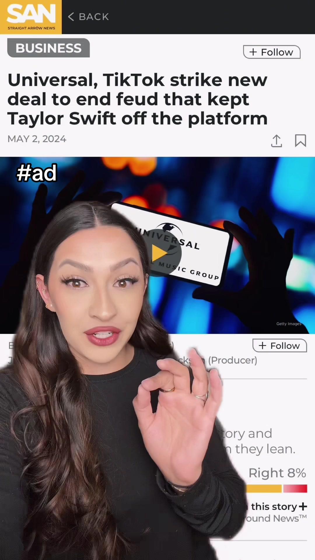 #ad the doomscrolling was really starting to get to me 😩 thankfully @straightarrownews giving #StraightFacts and reporting their stories right down the middle has helped me stay informed in a nice, chill way WITHOUT any political bias.  #SAN #UnbiasedNews #Entertainmentnews #popculturenews #StraightArrowNews