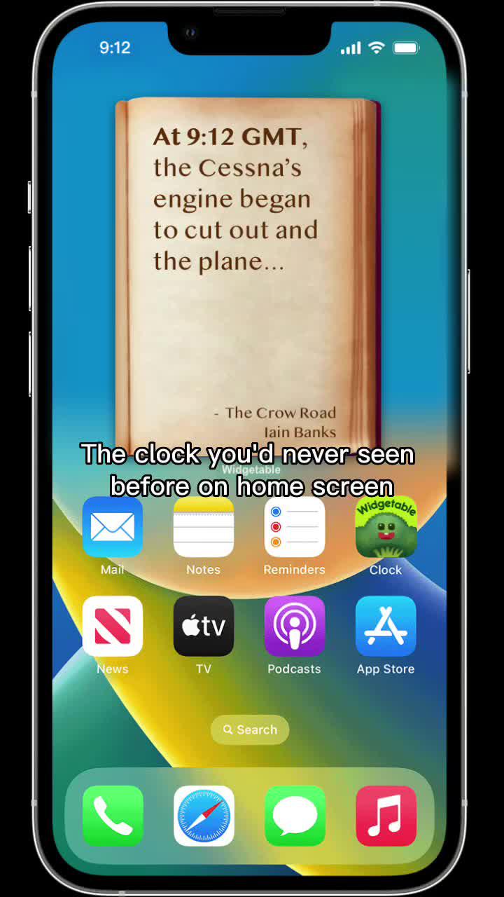 Clock widget on your home screen