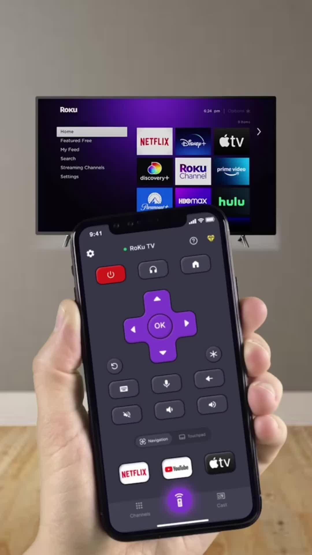 The Ruku TV Remote app is the prime way to control all the TV such as samsung, sony, LG etc.
