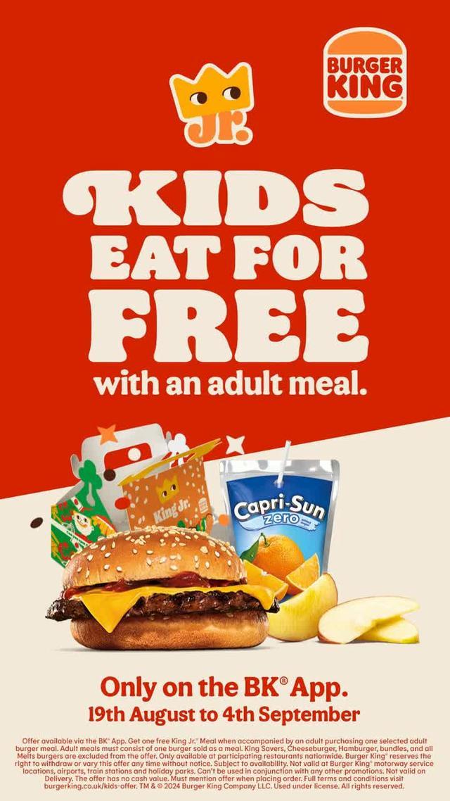 Visit the BK App now to find out how to claim youre free King JR meal!