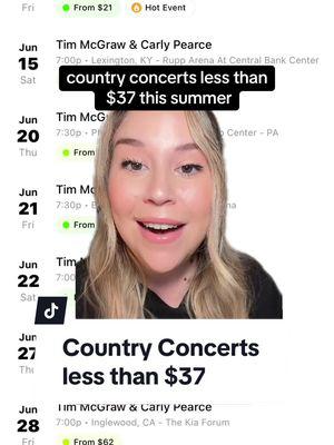 cheap country music concerts less than $37 this summer on @TickPick! #concerts #concerttickets #tickpick #tickpickpartner #ad #timmcgraw #country #countrymusic #countryconcert #dierksbentley #danandshay #samhunt #summerconcerts